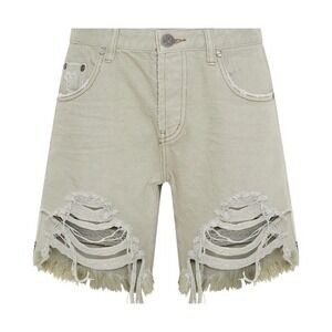 One Teaspoon NEW Stevies BP Distressed Shorts‎ Frayed Hem Fade Khaki Size 25